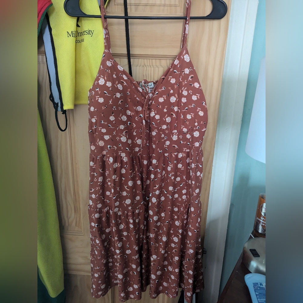Brown flowy floral dress